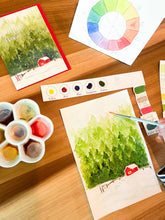 Load image into Gallery viewer, NEW! Watercolor Art Kit - Ski Home- paint a Cabin- DIY