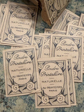 Load image into Gallery viewer, Antique French "Poudre Printaflore," labels in sets of 10