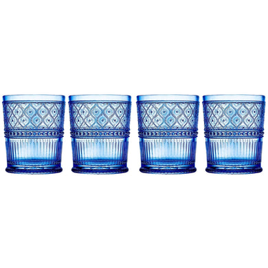 Claro Blue Double Old Fashion, Set of 4