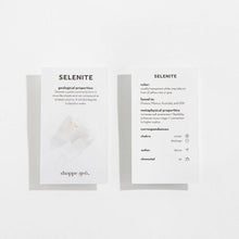 Load image into Gallery viewer, Selenite Crystal Property Cards