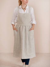 Load image into Gallery viewer, Linen pinafore apron dress in various colors: Natural
