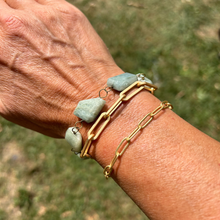 Load image into Gallery viewer, Matte Gold Paperclip Chain Bracelet: Large