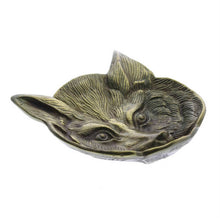 Load image into Gallery viewer, Fox Cast Metal Dish - Antique Brass.  Brass Plated Aluminum