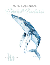 Load image into Gallery viewer, 2026 Watercolor Coastal Creatures wall calendar