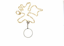 Load image into Gallery viewer, Antique Gold Victorian Monocle Magnify Glass Necklaces, each: Fleur De Lis Monocle Necklace