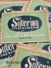 Load image into Gallery viewer, Vintage Savory Citron &amp; Soda Labels in bundles of 5
