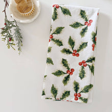 Load image into Gallery viewer, Holly berry tea towel