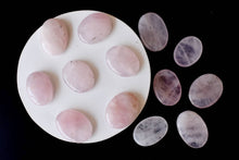 Load image into Gallery viewer, Palm Stone | Rose Quartz | Thumb Crystal | Pocket Gemstone: Flat Back Side(Flat Stone)