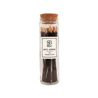 White Jasmine Incense in Glass Jar- 40 sticks