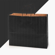 Load image into Gallery viewer, Recycled Shadow Stripe Kraft Paper Retail Shopping Bags: French Blue / 100 Pack / Cub 8x4.75x10.5"