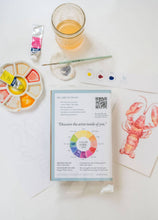 Load image into Gallery viewer, Watercolor Art Kit- Paint a Coastal Red Lobster DIY