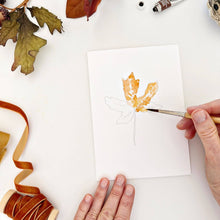 Load image into Gallery viewer, Fall leaves paintable notecards