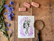 Load image into Gallery viewer, Cheers Frog! Letterpress greeting card