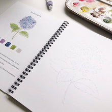 Load image into Gallery viewer, Flowers watercolor workbook