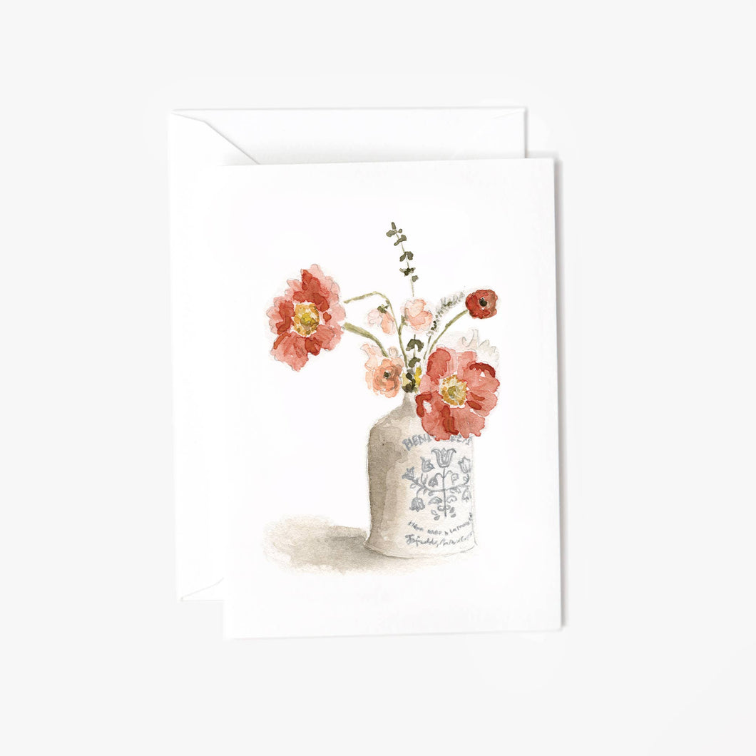 Vintage bouquet mini notecard