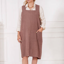 Load image into Gallery viewer, Linen japanese apron in various colors: Woodrose