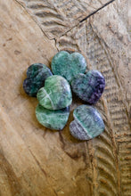 Load image into Gallery viewer, Rainbow Fluorite Flat Stone Hearts (Set of 6) - 2.5&quot;x2.5&quot;