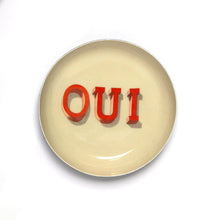 Load image into Gallery viewer, Round Enamel Tray - Oui