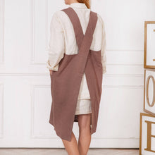 Load image into Gallery viewer, Linen japanese apron in various colors: Woodrose