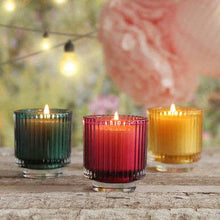 Load image into Gallery viewer, Glass Candles – Pure Beeswax – Garden Party Collection: Neroli Orange