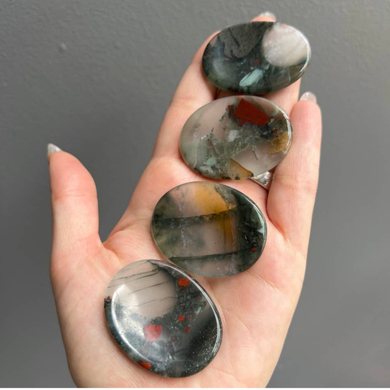 Bloodstone Jasper Crystal Worry Stone