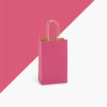Load image into Gallery viewer, Recycled Shadow Stripe Kraft Paper Retail Shopping Bags: French Blue / 100 Pack / Cub 8x4.75x10.5"