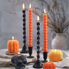 Load image into Gallery viewer, Taper Candles – 100% Pure Beeswax – Sculpted Skull 10"