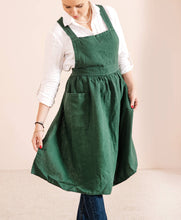 Load image into Gallery viewer, Linen pinafore apron dress in various colors: Natural