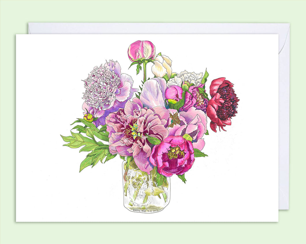 Peak Peonies - card