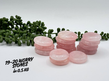 Load image into Gallery viewer, Rose Quartz Gemstone Worry/Thumb Stones (45x35x10mm): 1KG/2.2LBS