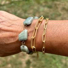 Load image into Gallery viewer, Matte Gold Paperclip Chain Bracelet: Large
