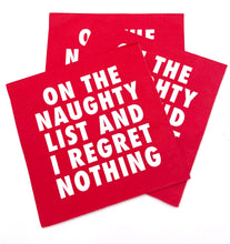 Load image into Gallery viewer, Christmas Cocktail Funny Napkins | I Regret Nothing