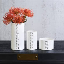 Load image into Gallery viewer, Ruled Cylinders Vase - 6 - White