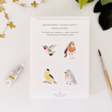 Load image into Gallery viewer, Backyard birds paintable notecards