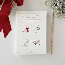 Load image into Gallery viewer, Festive friends paintable notecard