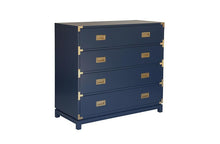 Load image into Gallery viewer, Large Carlyle Campaign Dresser - Navy | AVE HOME