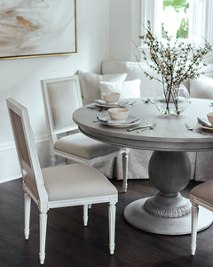 Charlotte Pedestal Table - Aged French Grey | AVE HOME