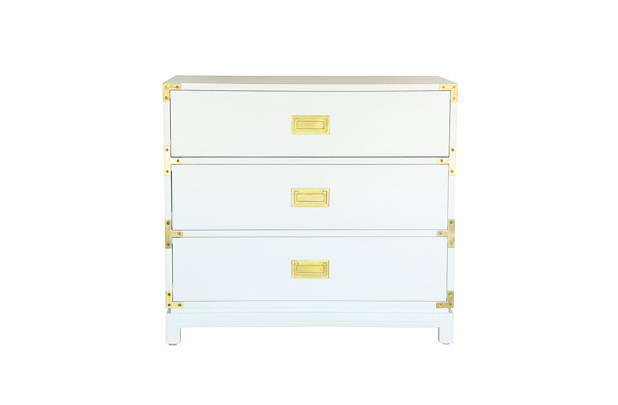Small Carlyle Campaign Dresser - White | AVE HOME